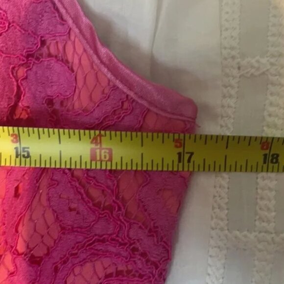 NWT Adrianna Papell Pink Lace Sheath Pocket Dress - Picture 12 of 13